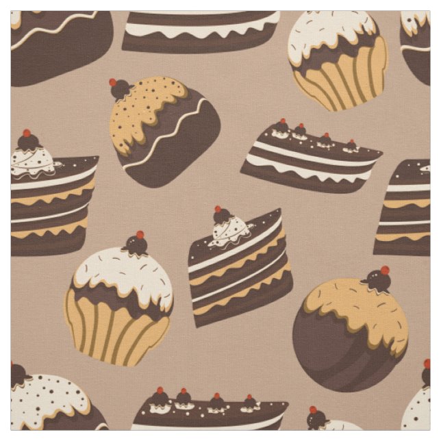 Muster für braune und beige Kuchen Stoff (Muster)