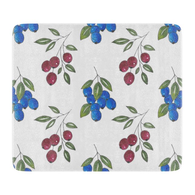 Muster für Burgund und Blaubeeren Schneidebrett (Vorderseite)