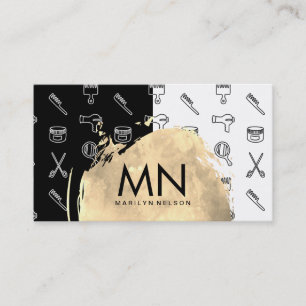 Muster für Chic Watercolor Brushed Stylist Tools Visitenkarte