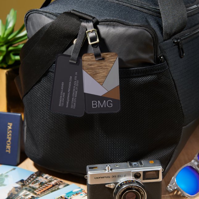 Muster für Coole Geometrie Abstrakter Blockart Gepäckanhänger (Vorderseite & Rückseite)