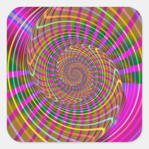 Muster für Cooles geometrisches Fraktal der Leucht Quadratischer Aufkleber