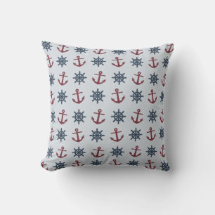 Muster für das Ankerrad des roten Blauen Schiffes Kissen
