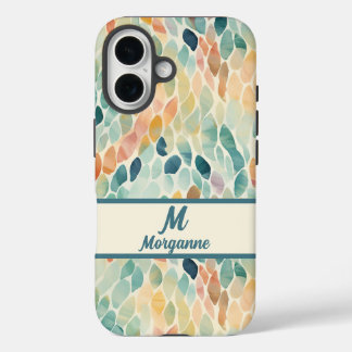 Muster für das benutzerdefinierte Monogramm-Wasser iPhone 16 Hülle