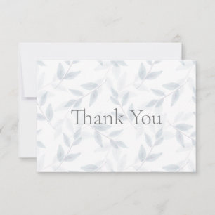 Muster für das Blaue Wasserfarben-Blätter Slate Dankeskarte