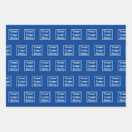 Muster für das Firmenlogo Blaue Vorlage Geschenkpapier Set