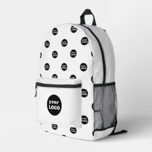 Muster für das Logo "Custom Business" mit Markenbe Bedruckter Rucksack