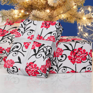 Muster für das Muster der roten Blume Geschenkpapier