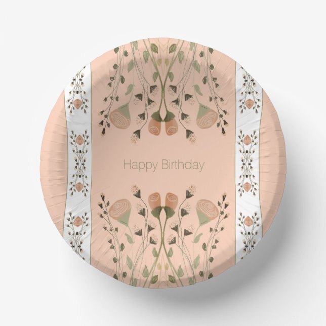 Muster für das Muster des Blumenmusters Pappteller (Vorderseite)