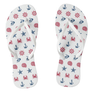 Muster für das Symbol Rot-Weiß-Blau-Meer Flip Flops