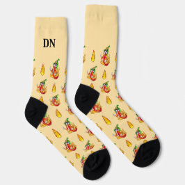 Muster für den gelben Firefighter-Chili Hinzufügen Socken