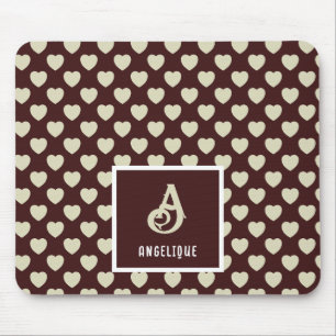 Muster für den Monogramm-Namen Rot und hellgrüne H Mousepad