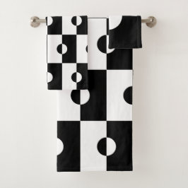 Muster für den schwarzen und weißen geometrischen  badhandtuch set