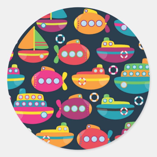 Muster für den Seeverkehr Runder Aufkleber (Vorderseite)