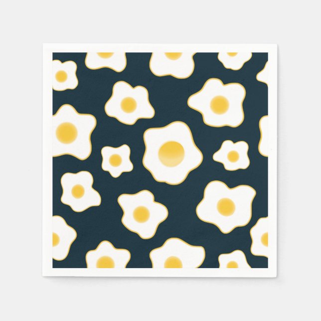 Muster für die Blume niedlich frittierter Eier Serviette (Vorderseite)