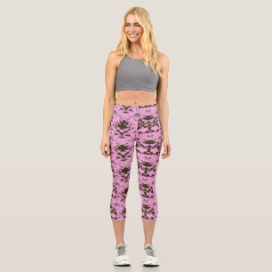 Muster für die Blume von Rose und Schokolade Capri Leggings
