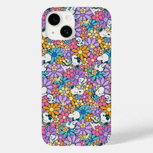 Muster für die Blume von Snoopy und Holz Case-Mate iPhone 14 Hülle