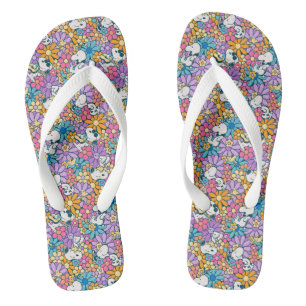 Muster für die Blume von Snoopy und Holz Flip Flops