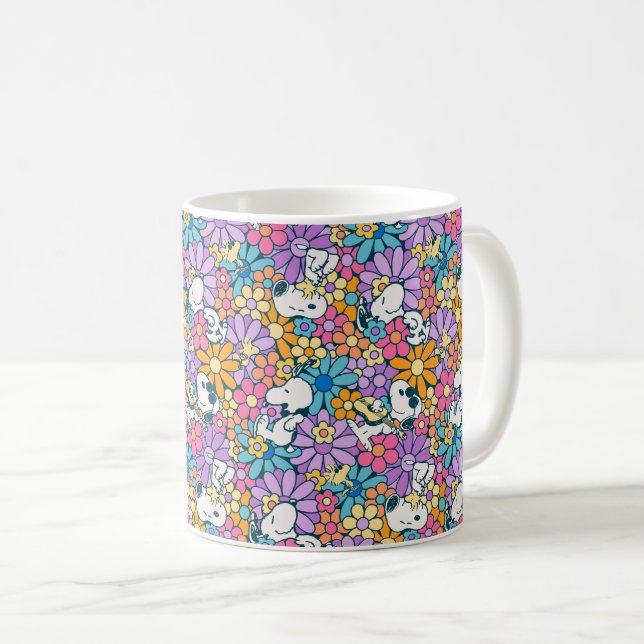 Muster für die Blume von Snoopy und Holz Kaffeetasse (VorderseiteRechts)