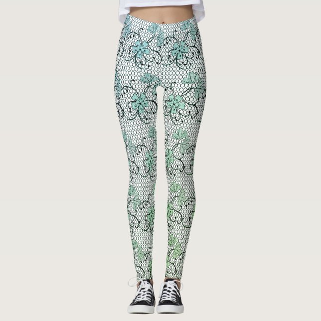 Muster für die Blumenspitze Leggings (Vorderseite)