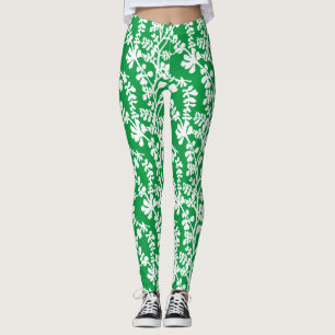 Muster für die botanische Wiederholung von grün un Leggings