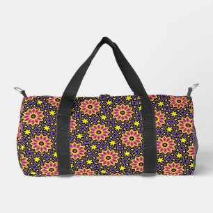 Muster für die coole geometrische Retro-Blume Duffle Bag