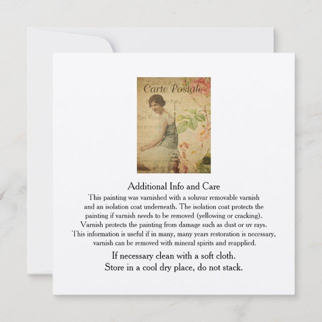 Muster für die Echtheitsbescheinigung für Artikel  (Rückseite)