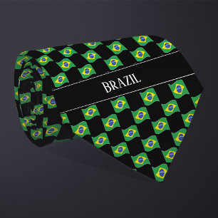 Muster für die Flagge von Wavy Brasilien Krawatte