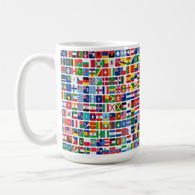 Muster für die Flaggen aller Länder Kaffeetasse (Links)