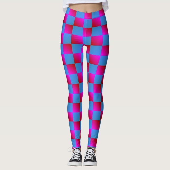 Muster für die Karos Socialite Blue und Pink Leggings (Vorderseite)