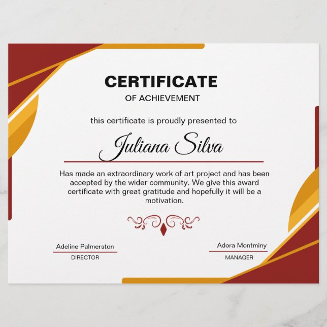 Muster für die Leistungsbescheinigung Flyer (Vorne)