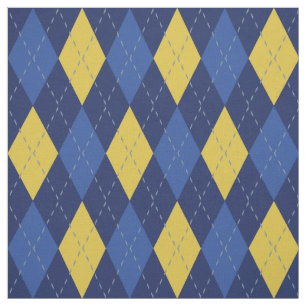 Muster für die Raute von Navy Blue und Gold Yello Stoff