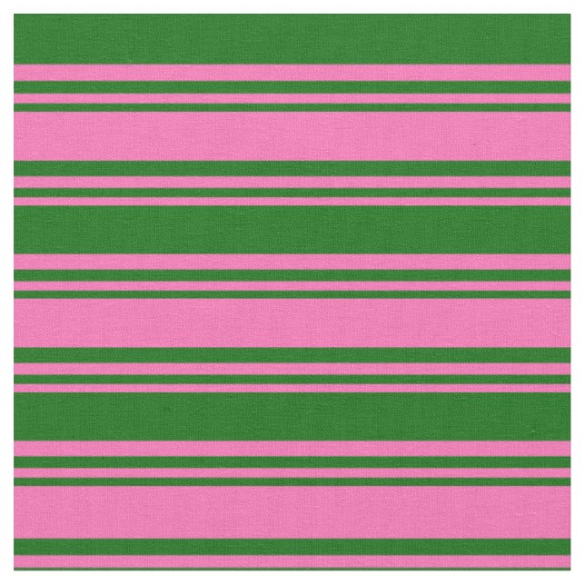 Muster für die rosa und dunkelgrünen Streifen Stoff (Nahaufnahme)