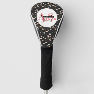 Muster für die Schwarz-weiße Blume Modernes Monogr Golf Headcover