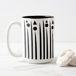Muster für die Streifen des schwarzen und weißen K Zweifarbige Tasse