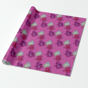 Muster für drei Rose Geschenkpapier