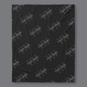 Muster für dunkelgraue und schwarze Monogramme Fleecedecke