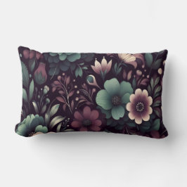 Muster für dunkle Lila und grüne Blume Lendenkissen