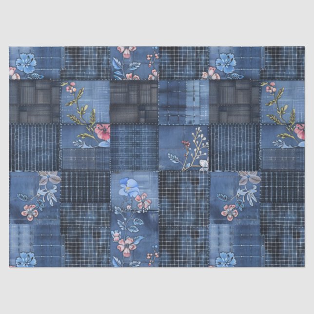 Muster für ein Muster für ein Muster | Boho Denim Seidenpapier (Vorderseite)