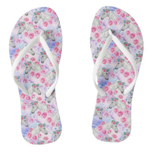 Muster für Einhorn und Rose Flip Flops