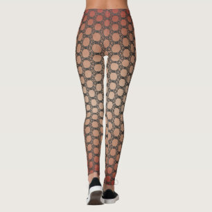 Muster für Erd-Rot- und Polka-Punkte Leggings