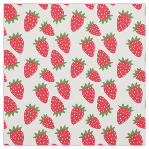 Muster für Erdbeeren mit Gesichtsmaske, niedlich  Stoff