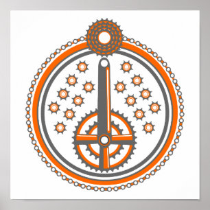 Muster für Fahrradteile Poster