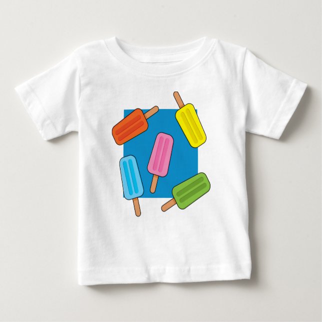 Muster für farbenfrohe Popsicles Baby T-shirt (Vorderseite)