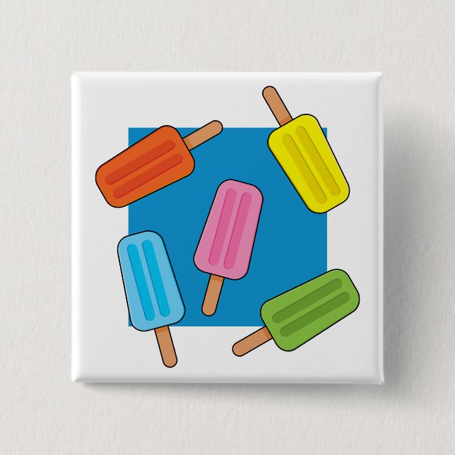 Muster für farbenfrohe Popsicles Button (Vorderseite)
