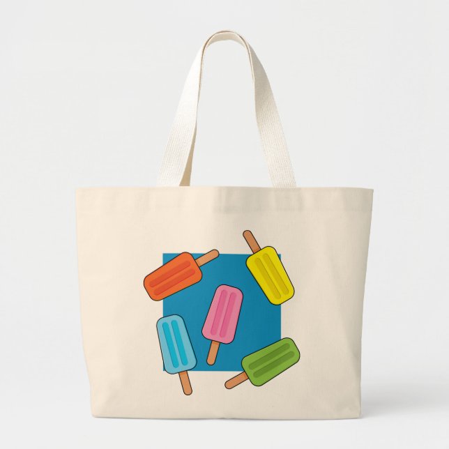 Muster für farbenfrohe Popsicles Jumbo Stoffbeutel (Vorne)
