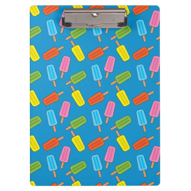 Muster für farbenfrohe Popsicles Klemmbrett (Vorderseite)