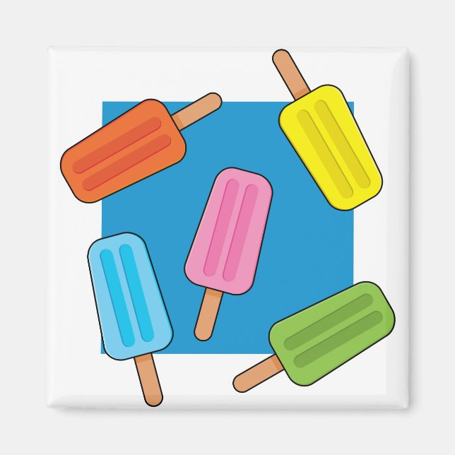 Muster für farbenfrohe Popsicles Magnet (Vorne)