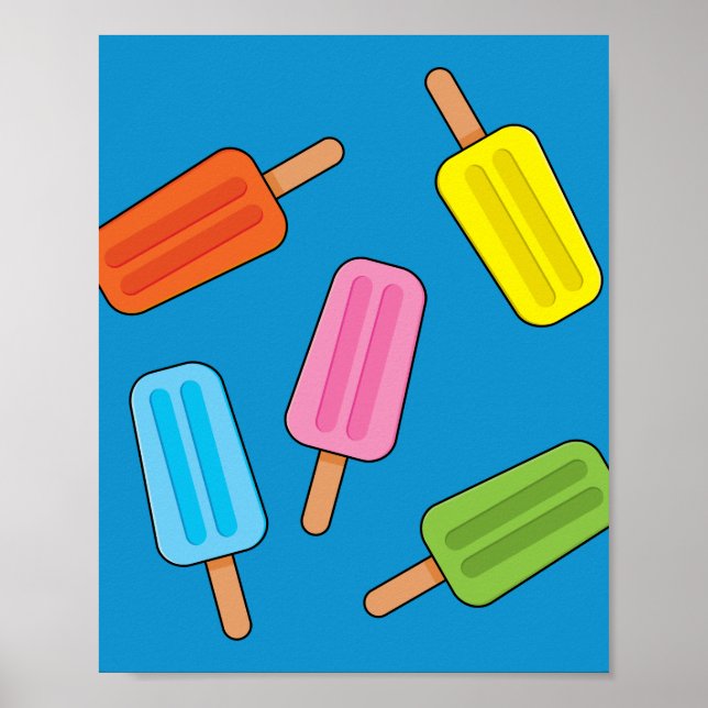 Muster für farbenfrohe Popsicles Poster (Vorne)