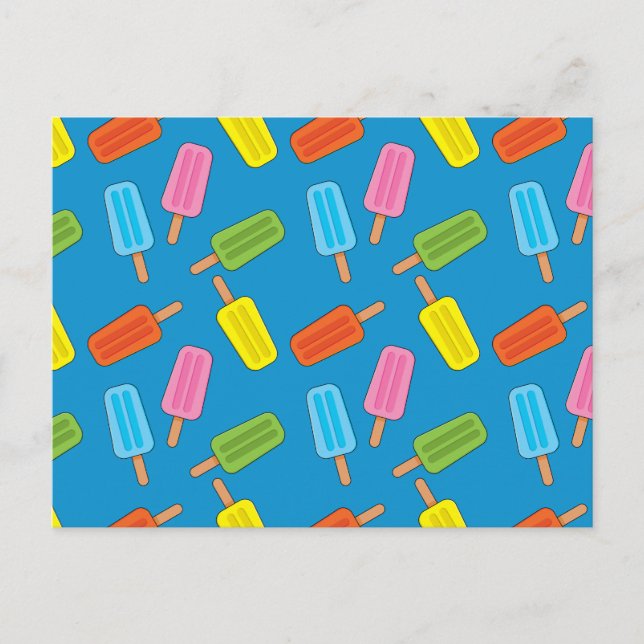 Muster für farbenfrohe Popsicles Postkarte (Vorderseite)
