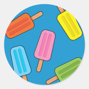 Muster für farbenfrohe Popsicles Runder Aufkleber